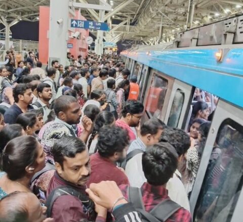 Record Rains Paralyze Hyderabad; Metro Becomes Lifeline with All-Time High Ridership